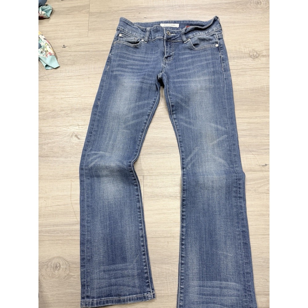 BF45 Stetson 818 Hollywood Bootcut Jeans Blue Denim Distressed Womens 6 Short